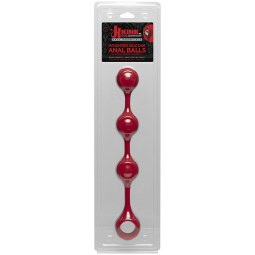 KINK WEIGHTED SILICONE ANAL BALLS RED main