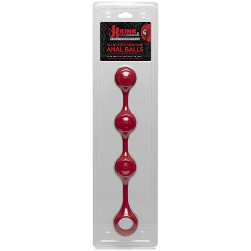 KINK WEIGHTED SILICONE ANAL BALLS RED main