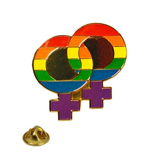 LAPEL PIN RAINBOW DOUBLE FEMALE back