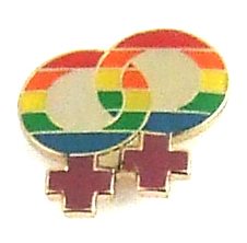 Gaysentials Lapel Pin Rainbow Double Female