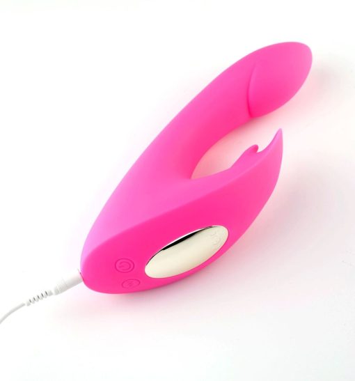 LEAH RECHARGEABLE SILICONE RABBIT MASSAGER NEON PINK details