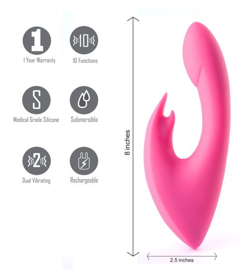 LEAH RECHARGEABLE SILICONE RABBIT MASSAGER NEON PINK male Q