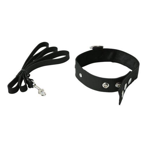 LEATHER COLLAR & LEASH SET details