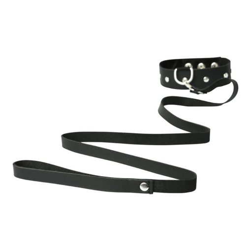 LEATHER COLLAR & LEASH SET male Q