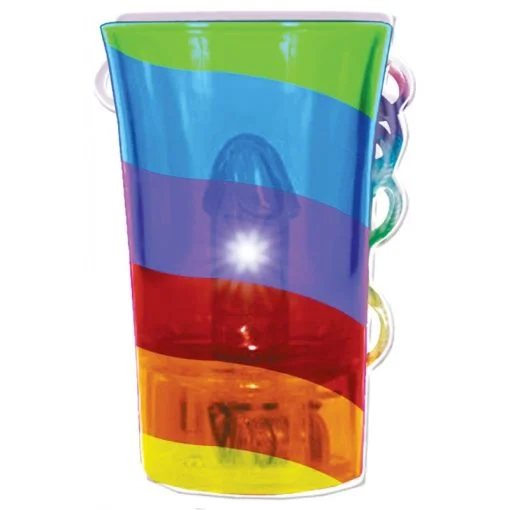 LIGHT UP RAINBOW PECKER SHOT GLASS details