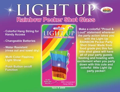 LIGHT UP RAINBOW PECKER SHOT GLASS main