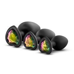 LUXE BLING PLUGS TRAINING KIT BLACK W/RAINBOW GEMS 2