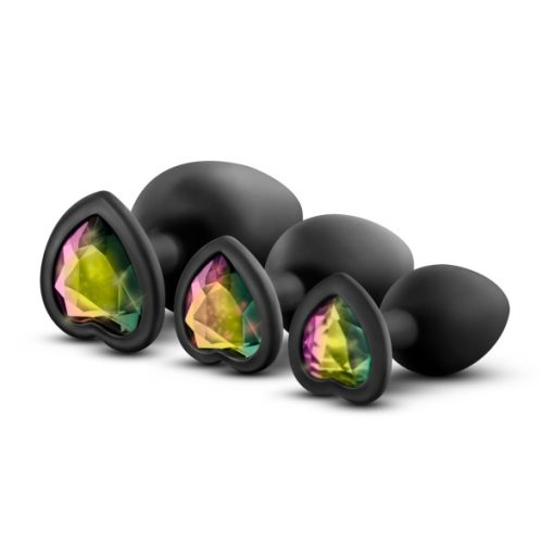 Luxe bling plugs training kit black w/rainbow gems 2