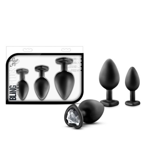 LUXE BLING PLUGS TRAINING KIT BLACK W/WHITE GEMS main