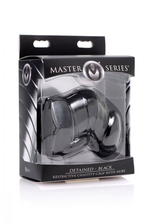 MASTER SERIES DETAINED BLACK RESTRICTIVE CHASTITY CAGE male Q