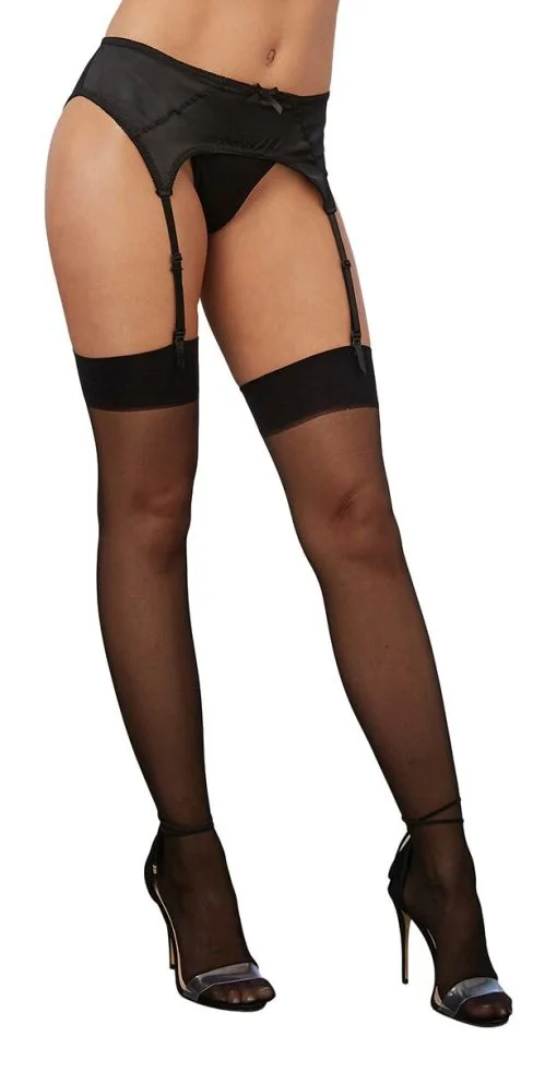 METALLIC SEAM THIGH HIGH DMD BLACK O/S details