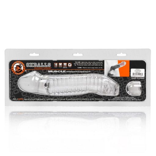 MUSCLE SMOOTH COCKSHEATH W/LENGTH INSET OXBALLS CLEAR (NET) male Q