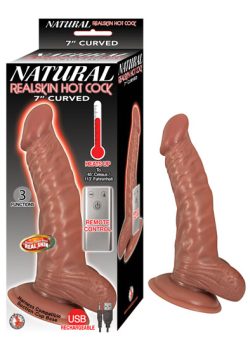NATURAL REALSKIN HOT COCK CURVED 7IN BROWN main