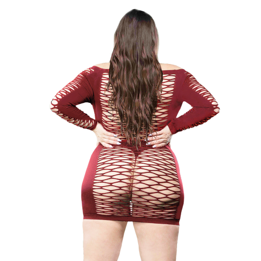 NAUGHTY GIRL LONG SLEEVE BURGUNDY Q/S (NET) back