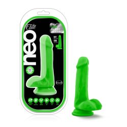 NEO ELITE 6IN SILICONE DUAL DENSITY COCK W/ BALLS NEON GREEN main