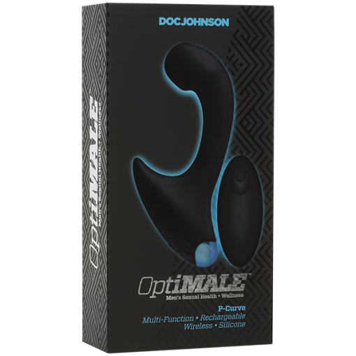 OPTIMALE P-CURVE SILICONE REMOTE RECHARGEABLE BLACK male Q