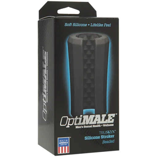 OPTIMALE SILICONE STROKER BEADED BLACK main