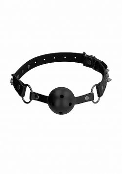 OUCH! SKULLS & BONES BREATHEABLE BALL GAG BLACK main