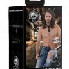 OUCH! SKULLS & BONES NECK CHAIN W/ SPIKES AND LEASH BLACK back