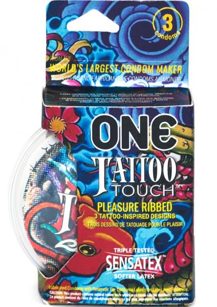 One Tattoo Touch Latex Condoms 3 Pack Main