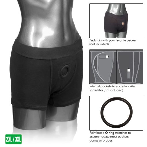 PACKER GEAR BLACK BOXER BRIEF HARNESS 2XL/3XL details