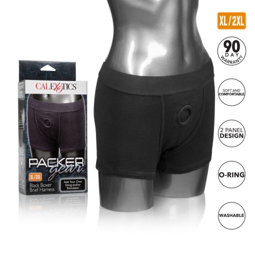 PACKER GEAR BLACK BOXER BRIEF HARNESS XL/2XL details