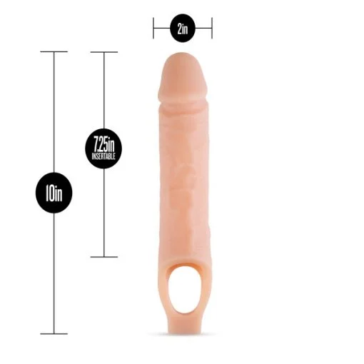 PERFORMANCE PLUS 10IN SILICONE COCK SHEATH PENIS EXTENDER VANILLA details