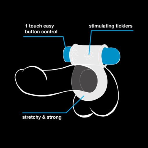 PERFORMANCE PLUS THUNDER WIRELESS REMOTE RECHARGEABLE VIBRATING COCKRING BLACK 2