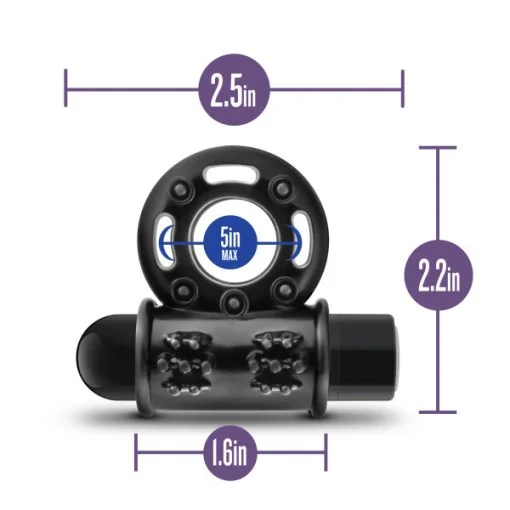 PERFORMANCE PLUS THUNDER WIRELESS REMOTE RECHARGEABLE VIBRATING COCKRING BLACK 3