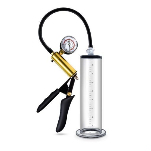 PERFORMANCE VX6 VACUUM PENIS PUMP W/ BRASS TRIGGER & PRESSURE GAUGE CLEAR back