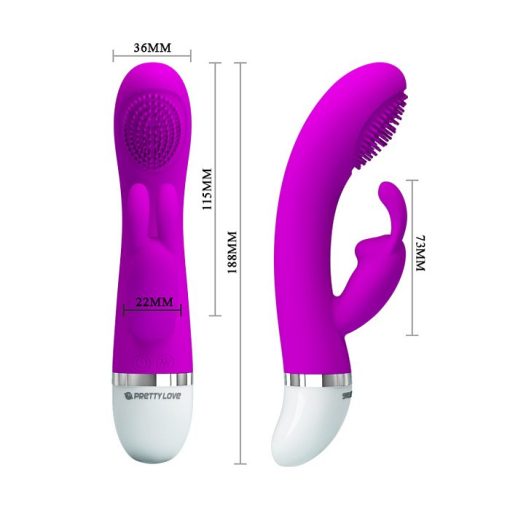 PRETTY LOVE SOG RABBIT VIBRATOR SILICONE PURPLE details