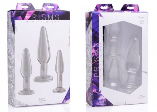 PRISMS DOSHA 3 PIECE GLASS ANAL PLUG KIT details