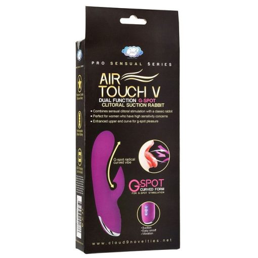 PRO SENSUAL AIR TOUCH V G SPOT DUAL FUNCTION CLITORAL SUCTION RABBIT details