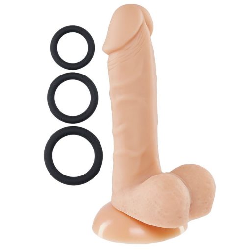 PRO SENSUAL PREMIUM SILICONE DONG W/ 3 C RINGS LIGHT 6 " details