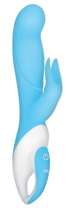 RAGING RABBIT RECHARGEABLE SILICONE SMALL BLUE back