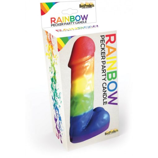 RAINBOW PECKER PARTY CANDLE back