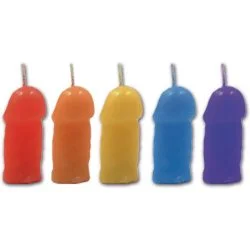 RAINBOW PECKER PARTY CANDLES 5PK main