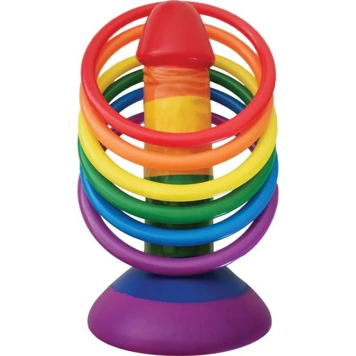 RAINBOW PECKER PARTY RING TOSS back