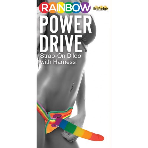 RAINBOW POWER DRIVE 7 STRAP ON DILDO W/HARNESS SILICONE " back