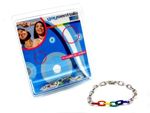 RAINBOW & SILVER LINKS BRACELET back