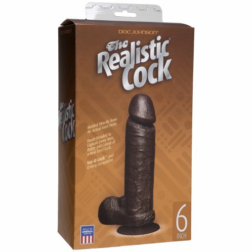 REALISTIC COCK 6IN BLACK BX details