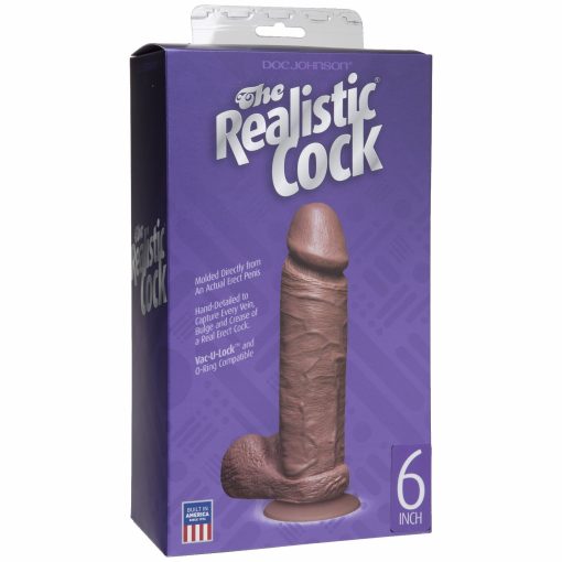 REALISTIC COCK 6IN BROWN (MULATTO) BX details