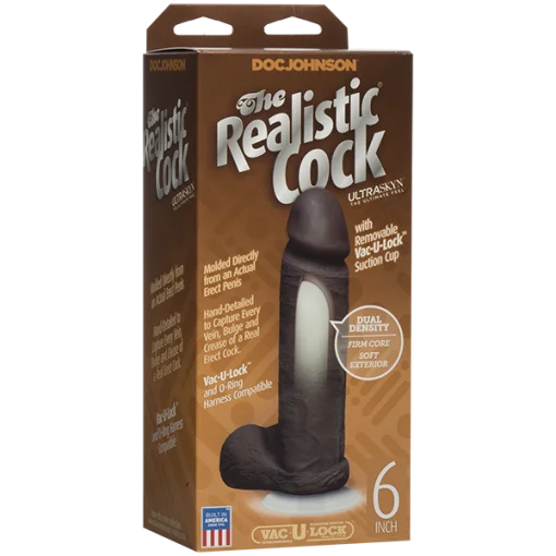 REALISTIC COCK ULTRASKYN BLACK 6IN main