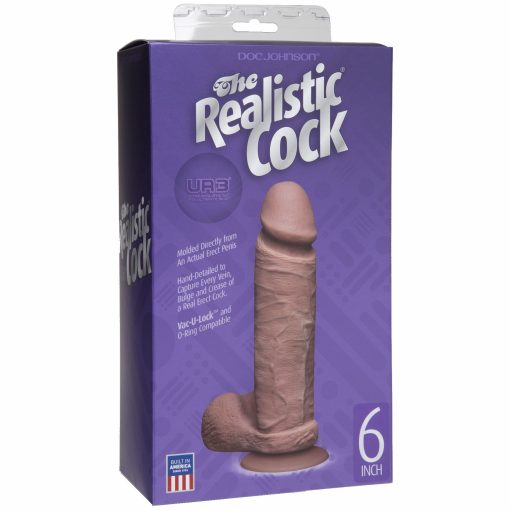 REALISTIC COCK ULTRASKYN BROWN 6IN male Q