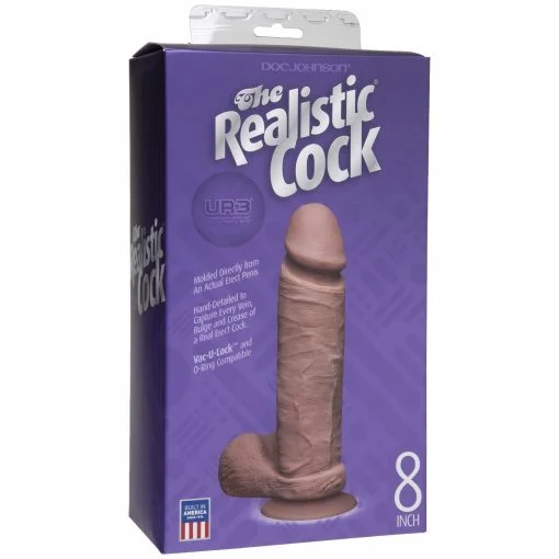 REALISTIC COCK ULTRASKYN BROWN 8IN BX male Q