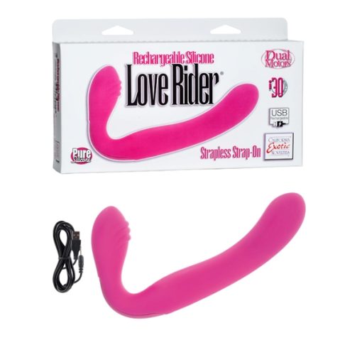 RECHARGEABLE LOVE RIDER STRAP ON PINK main
