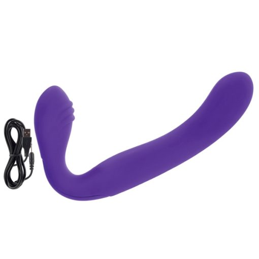 RECHARGEABLE LOVE RIDER STRAP ON PURPLE details