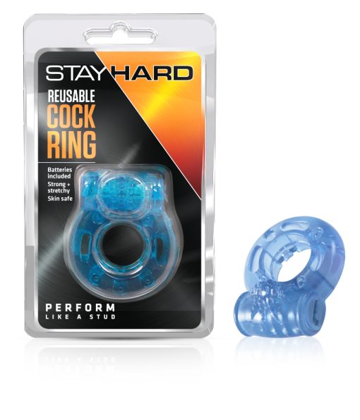 REUSABLE VIBRATING COCKRING BLUE main