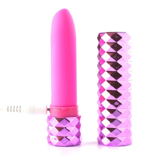 ROXIE MAIA CRYSTAL GEM LIPSTICK VIBRATOR PINK details