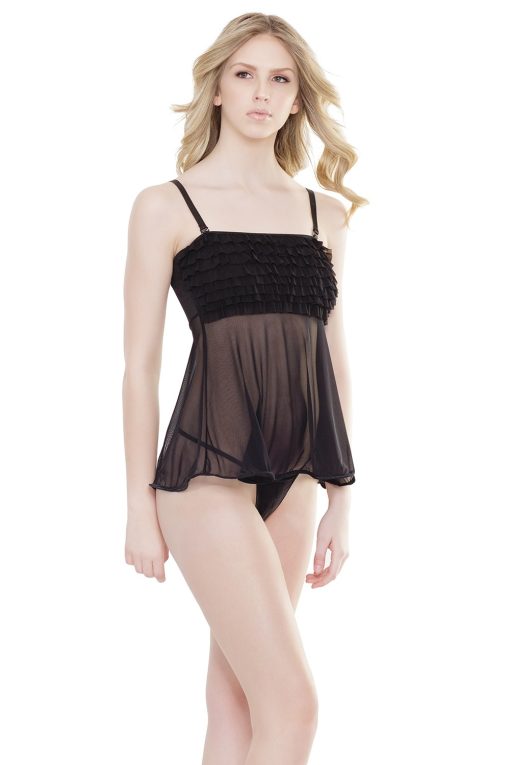 RUFFLE BABYDOLL BLACK O/S main